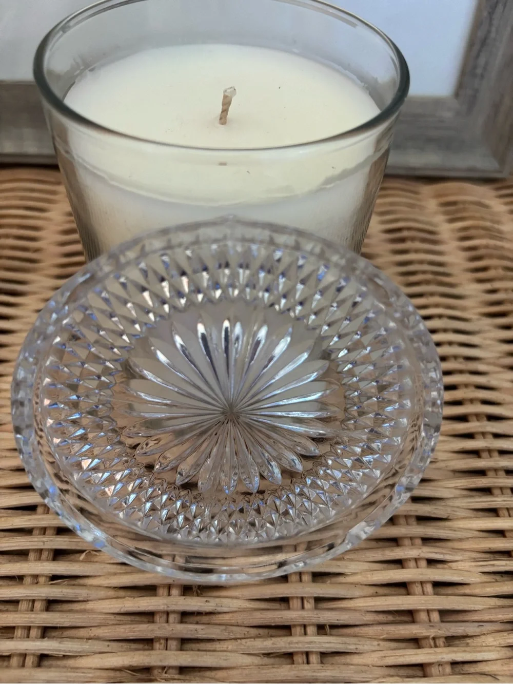 Clear Crystal Matchstick Holder with Crystal dish/match tray
